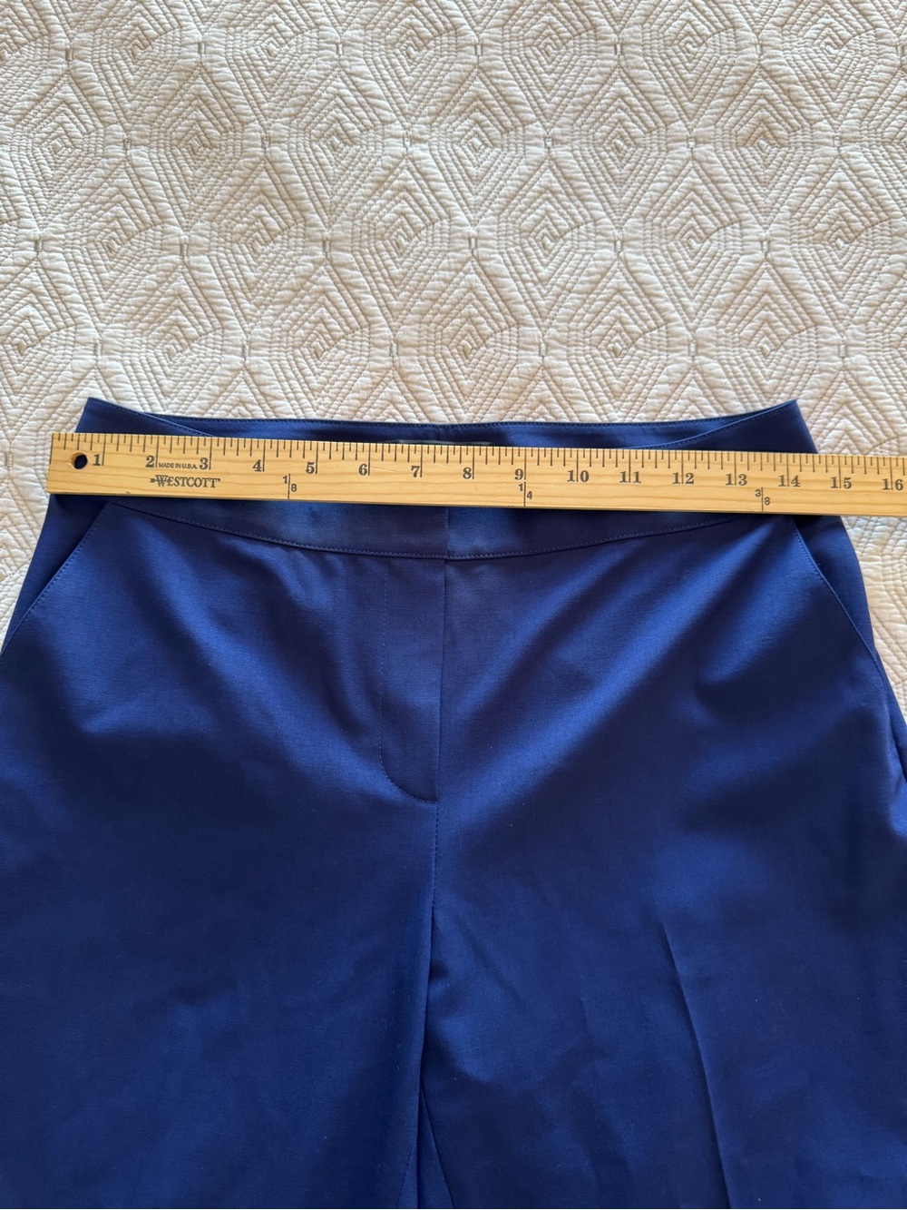 St. John Royal Blue Straight Leg Wool Blend Pants Womens Sz 4 - Picture 7 of 12